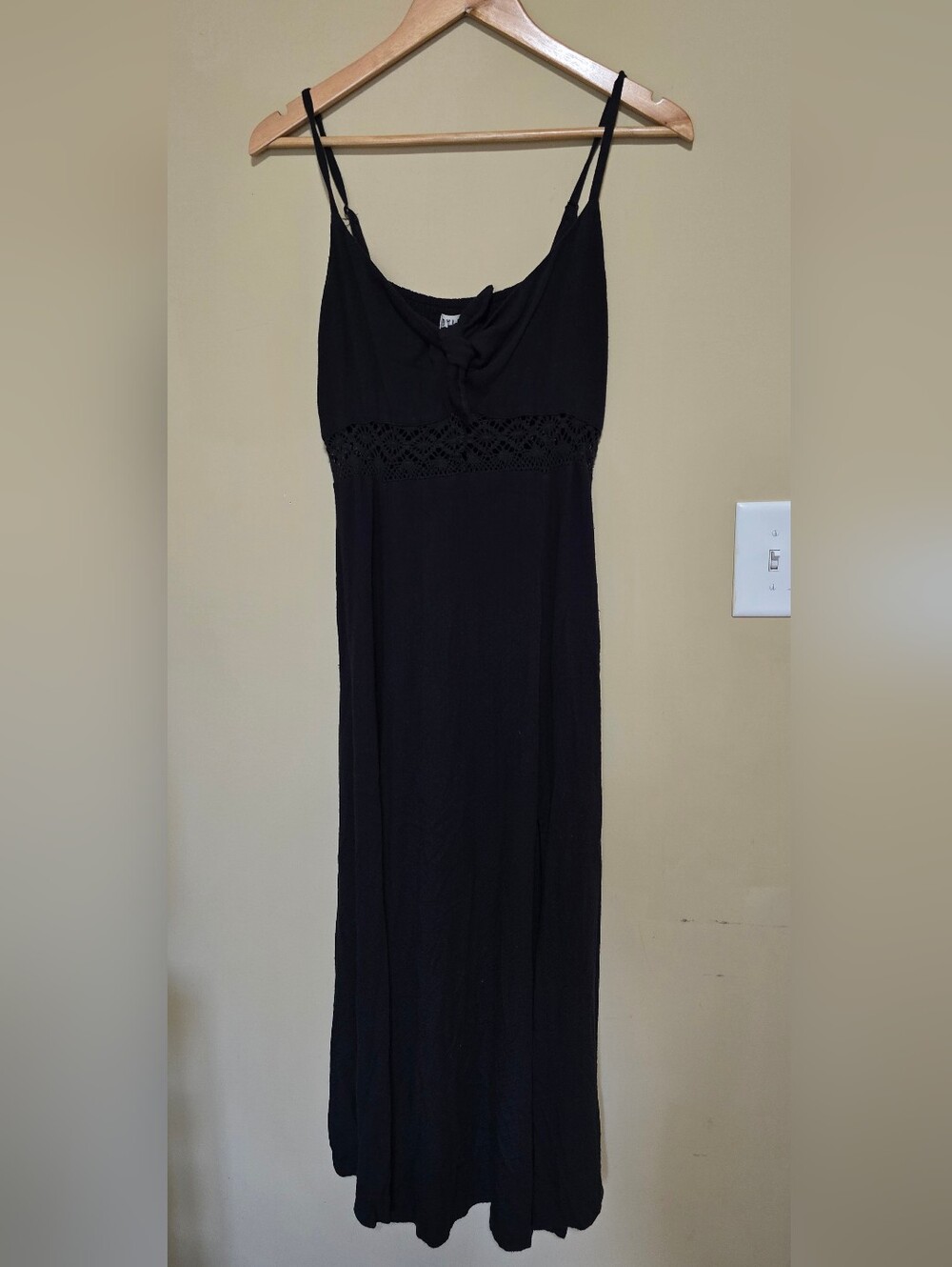 Idyllwind Black Maxi Dress with Lace Waistband